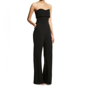 Alexis Black Strapless Jumpsuit with Fitted Bodice and Wide-Leg Cut